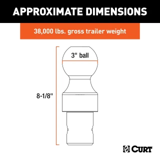 CURT OEM puck system gooseneck ball with chrome finish for pickup towing