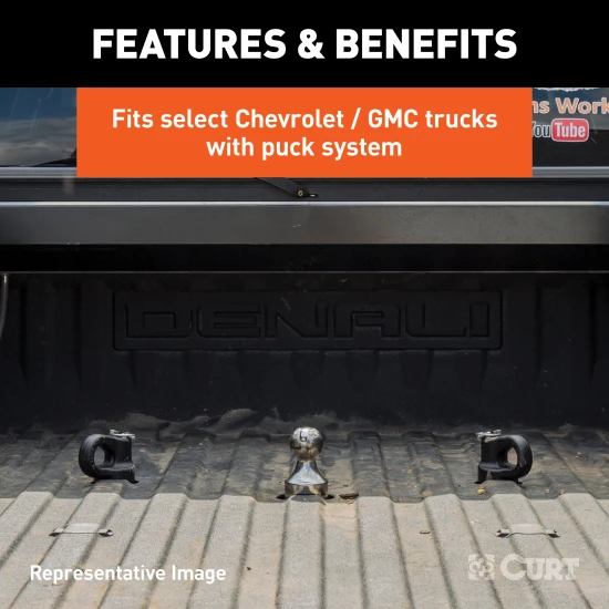 CURT OEM puck system gooseneck ball with chrome finish for pickup towing