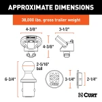 CURT OEM puck system gooseneck ball and safety chain anchor kit for Ram trucks.