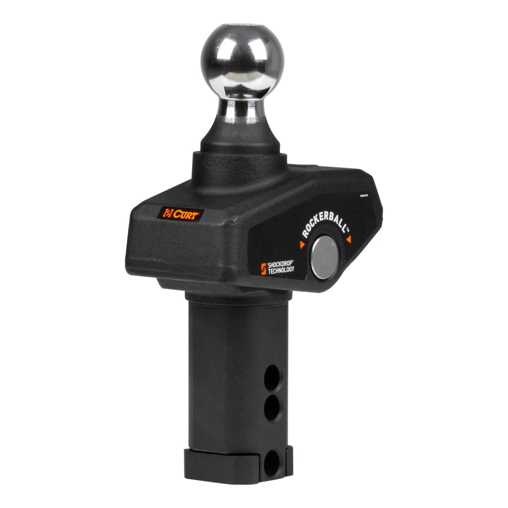 CURT RockerBall hitch ball with ShockDrop technology for smooth towing