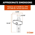 CURT RockerBall hitch ball with ShockDrop technology for smooth towing