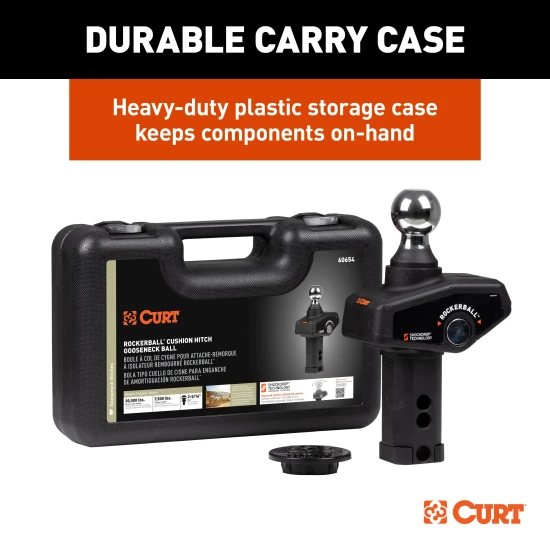 CURT RockerBall hitch ball with ShockDrop technology for smooth towing