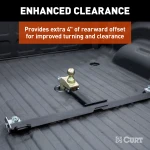 CURT gooseneck ball with 4 inch offset for multi-fit OEM puck system on trucks