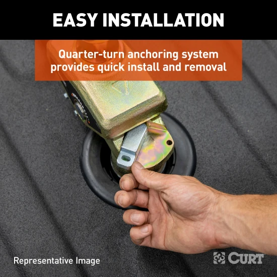 CURT gooseneck ball with 4 inch offset for multi-fit OEM puck system on trucks