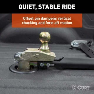 CURT gooseneck ball with 4 inch offset for multi-fit OEM puck system on trucks