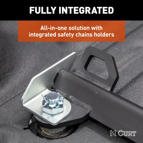 CURT RockerBall multi-fit gooseneck ball with 4-inch offset and ShockDrop technology.