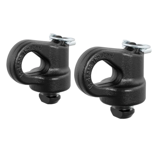 CURT OEM puck system gooseneck safety chain anchors in a truck bed for towing