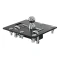 CURT folding ball gooseneck hitch installed on truck, showcasing fold-down design and chrome-plated ball.