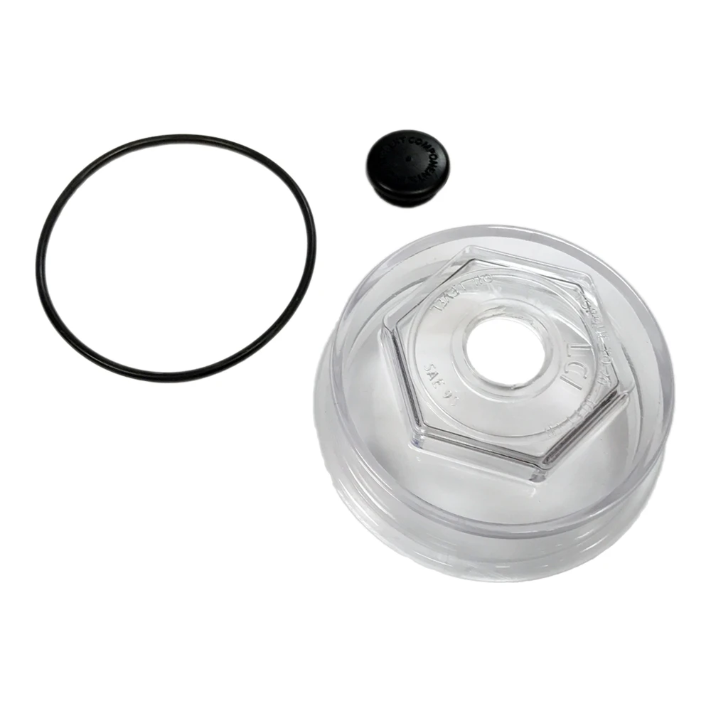 Clear oil cap for 8,000 lb Lippert axle allowing visual oil inspection