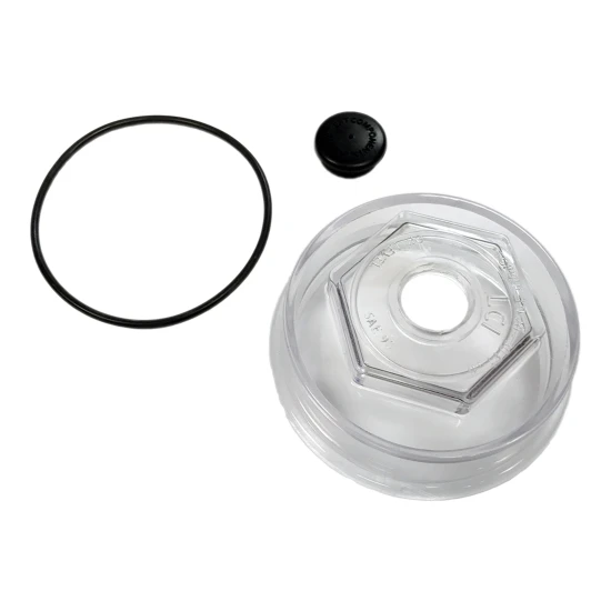 Clear oil cap for 8,000 lb Lippert axle allowing visual oil inspection