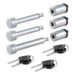 CURT Rambler tow bar lock set securing RV and towed vehicle connection points
