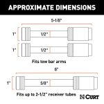 CURT Rambler tow bar lock set securing RV and towed vehicle connection points