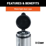 CURT Rambler tow bar lock set securing RV and towed vehicle connection points