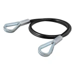 36-inch tow bar base plate safety cable with vinyl coating, rated for 3,500 lbs
