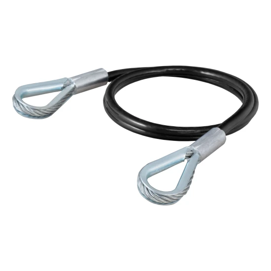 36-inch tow bar base plate safety cable with vinyl coating, rated for 3,500 lbs