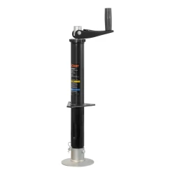 Lippert Quick Drop Drill-Operated A-Frame Trailer Jack 2000 Pound 14 Inch Travel Black Powdercoat Fixed Leg 733926