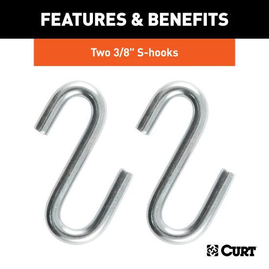 CURT safety chain with zinc-plated finish and sturdy S-hooks, 48 inch length