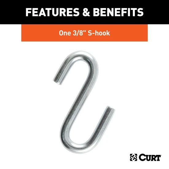 CURT safety chain with a sturdy S-hook and 27 inch length, ideal for secure towing.