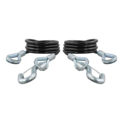 CURT Vinyl-Coated Trailer Safety Cables with Snap Hooks 3,500 lbs 43-7/8 Inch 80136