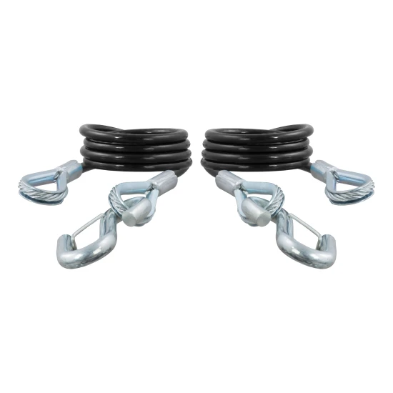 CURT safety cables, coiled design, vinyl coating, 3500 lbs break force, towing safety