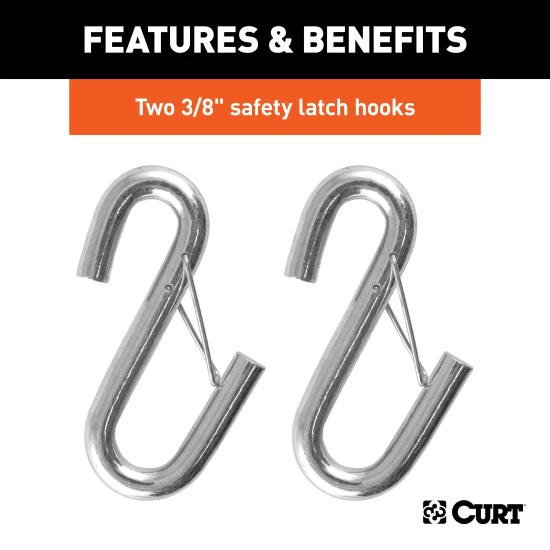 CURT safety cables, coiled design, vinyl coating, 3500 lbs break force, towing safety