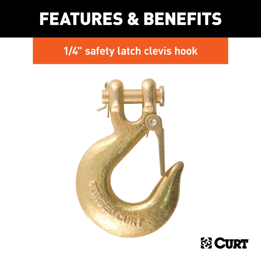 High-quality CURT safety chains with clevis hooks for reliable towing