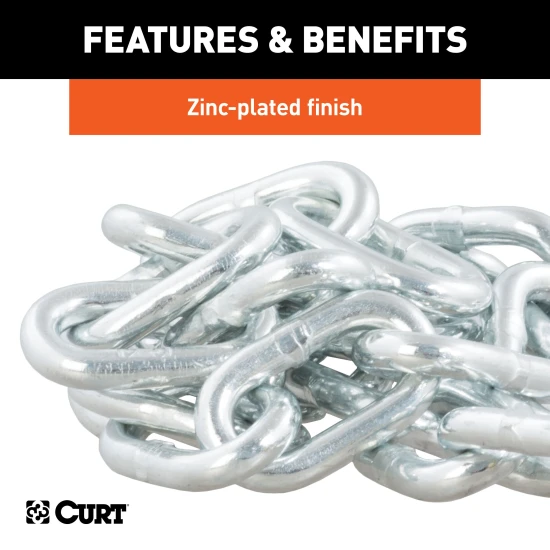 High-quality CURT safety chains with clevis hooks for reliable towing