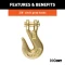CURT transport binder safety chain with clevis hooks, designed for heavy-duty towing.