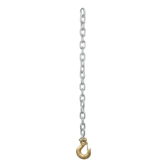 CURT heavy-duty steel safety chains featuring a clevis hook for secure trailer towing