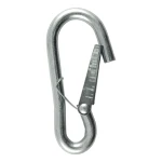 CURT snap hook with spring-loaded safety latch and zinc-plated finish for towing.