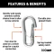 CURT snap hook with spring-loaded latch and zinc-plated finish for safe towing.