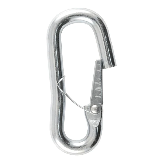CURT snap hook with spring-loaded latch, zinc-plated finish, for secure trailer chain connection
