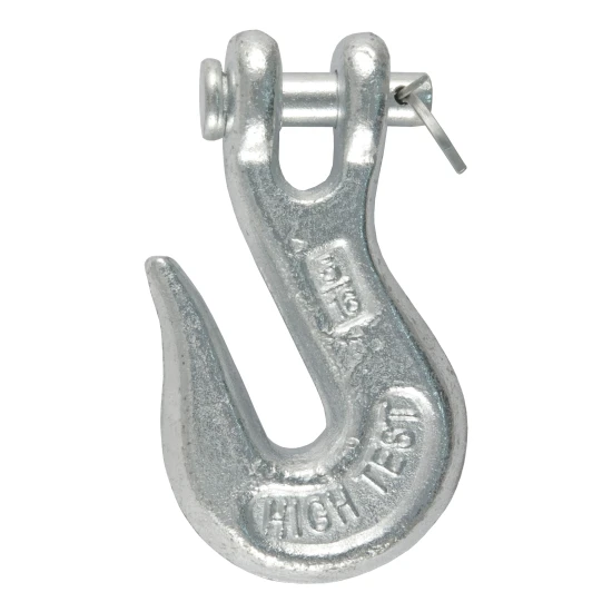 Heavy-duty CURT 5/16-inch clevis hook with zinc finish for towing safety