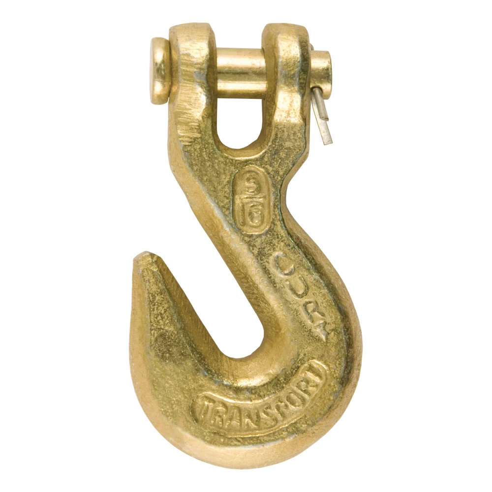 CURT clevis hook, 5/16 inch, 4700 lbs weight capacity, zinc finish, safety chains.