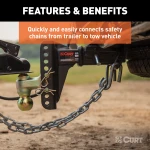 CURT S-hook with zinc-plated finish for towing safety, 3,500 lbs capacity