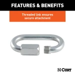 CURT quick link with zinc-plated finish, ideal for towing and outdoor use