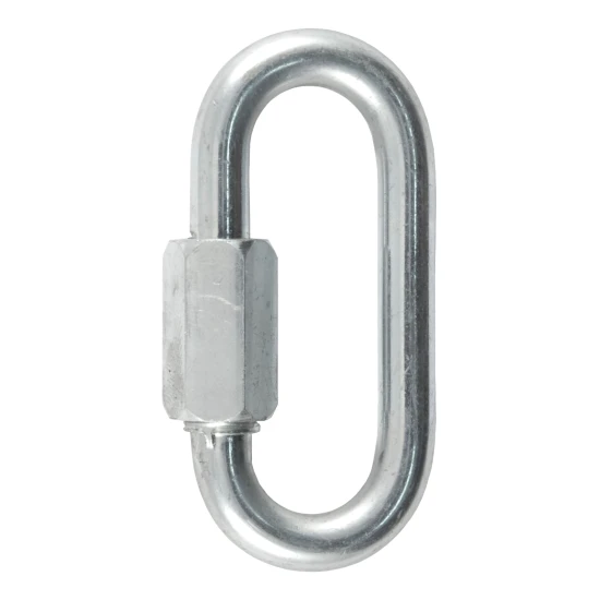 CURT quick link with threaded end and zinc-plated finish for secure chain connection, 8800 lbs. strength