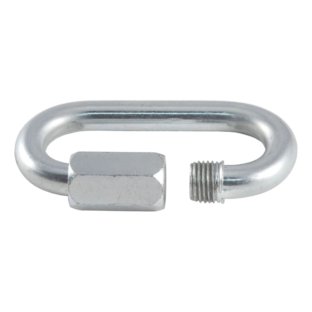 CURT quick link with threaded end and zinc-plated finish for secure chain connection, 8800 lbs. strength