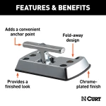 Chrome-plated fold-away rope hook tiedown anchor for secure cargo management