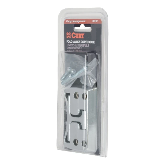 Chrome-plated fold-away rope hook tiedown anchor for secure cargo management