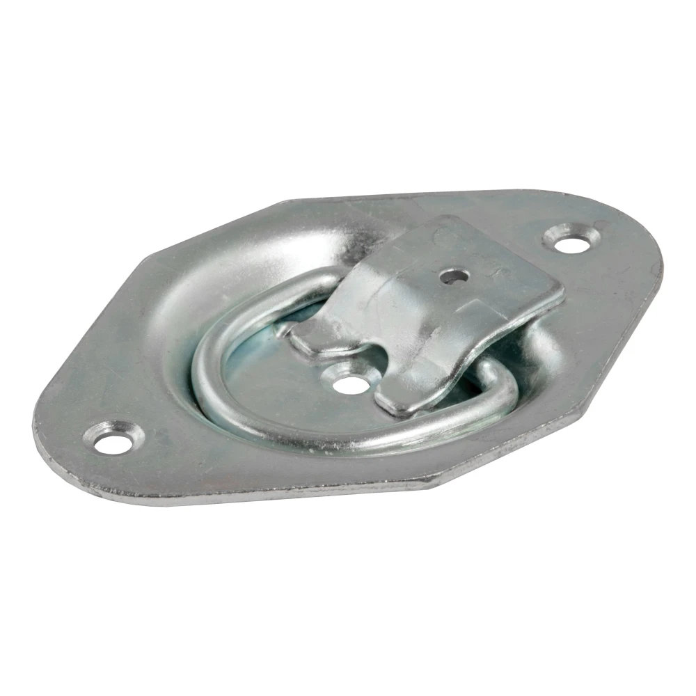 CURT recessed tiedown anchor with zinc-plated steel for secure cargo.
