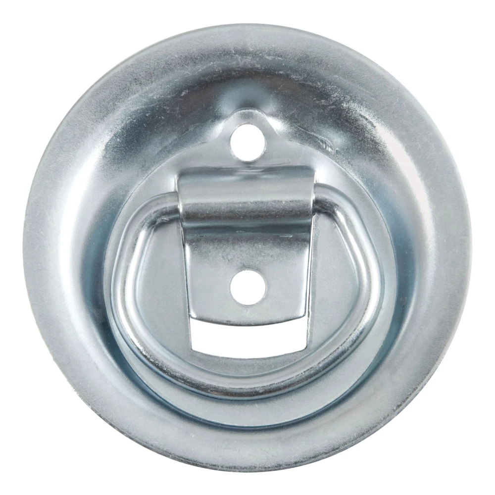 CURT recessed tiedown anchor ring for cargo, zinc-plated steel construction, ideal for trailers, trucks, and vans