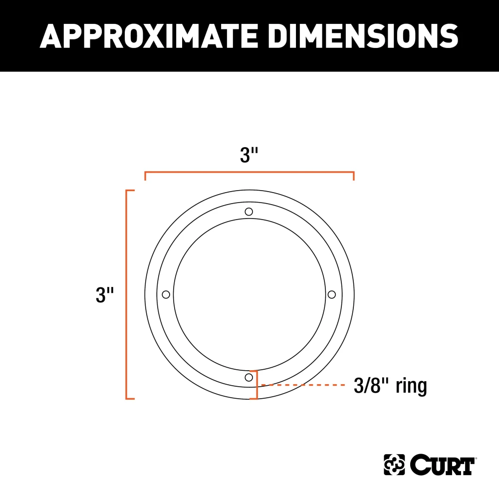 CURT black plastic trim ring for recessed tiedown anchors, offers a secure, finished look