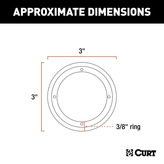 CURT black plastic trim ring for recessed tiedown anchors, offers a secure, finished look