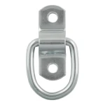 CURT D-ring tiedown anchor with zinc-plated steel construction for cargo security in trailers and trucks.