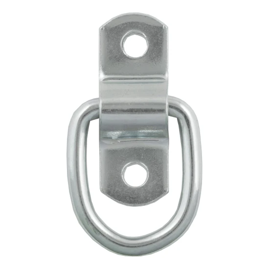CURT D-ring tiedown anchor with zinc-plated steel construction for cargo security in trailers and trucks.