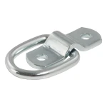 CURT D-ring tiedown anchor with zinc-plated steel construction for cargo security in trailers and trucks.