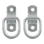 CURT D-ring tiedown anchors for secure cargo in trailers, trucks, and vans with zinc-plated steel construction