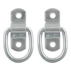 CURT 1 x 1-1/4 Inch Surface-Mounted Trailer D-Ring Tie Down Anchors 2,400 lbs 2-Pack 83731