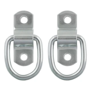 CURT D-ring tiedown anchors for secure cargo in trailers, trucks, and vans with zinc-plated steel construction